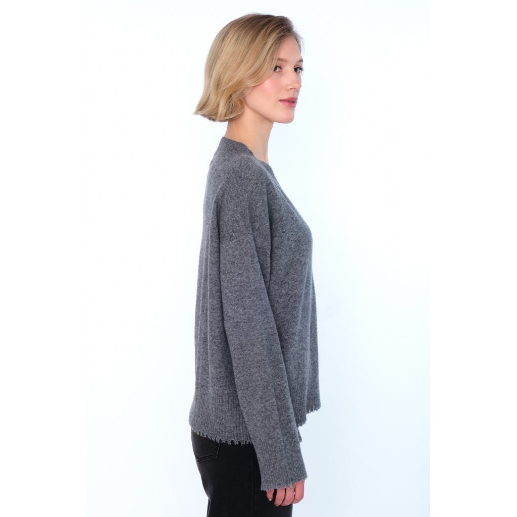 HÉST AS AGATHA Sweater Heavy Knitwear Tops 7001 Grey Melange