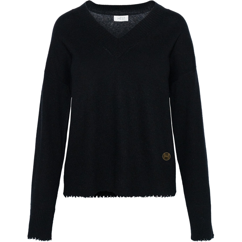 HÉST AS AGATHA Sweater Heavy Knitwear Tops 9000Jet Black