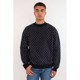 Hést Men BENNY Roundneck Heavy Knitwear Tops 4002 Navy Blazer