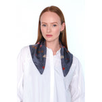 HÉST AS ELIZA Silk Scarf Small Woven Accessories Hats/Scarves/Gloves 4008 Nightshadow Blue