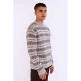 Hést Men ESBEN Isle Knit Heavy Knitwear Tops 7001 Grey Melange