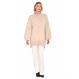 HÉST AS FAM Long Sweater Heavy Knitwear Tops 6514 Light Beige Melange