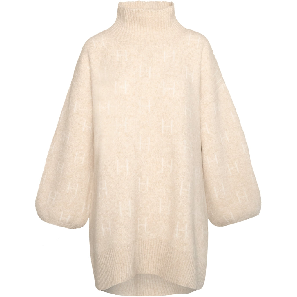 HÉST AS FAM Long Sweater Heavy Knitwear Tops 6514 Light Beige Melange