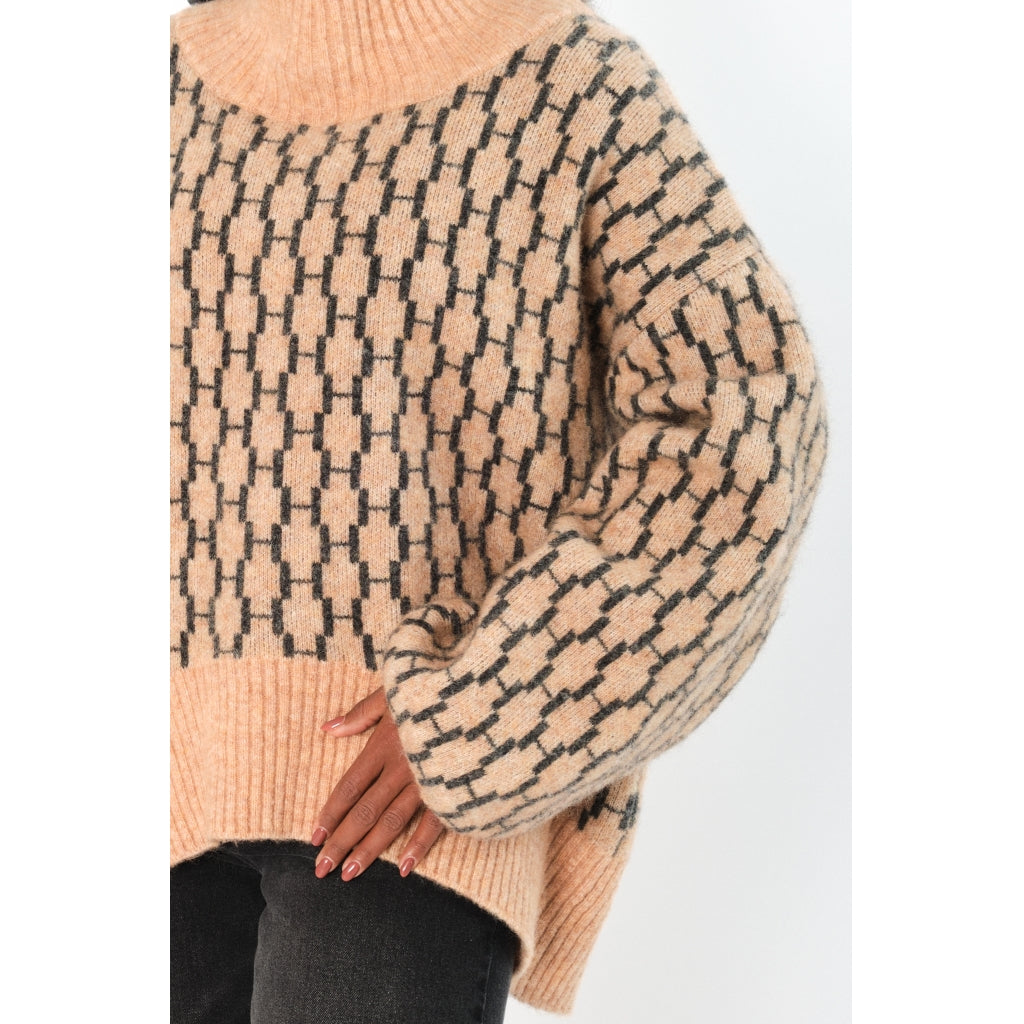 HÉST AS FAM New Pattern Heavy Knitwear Tops 6500 Beige