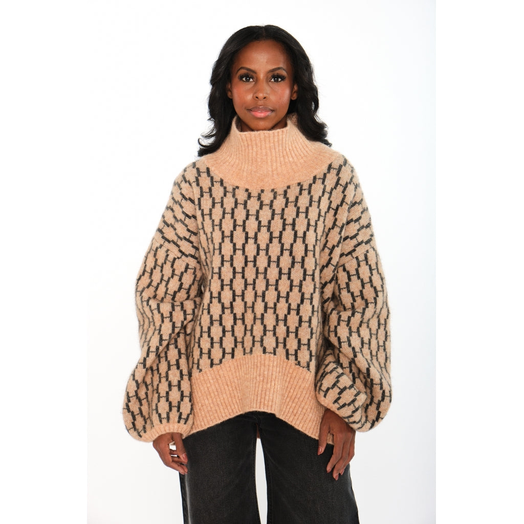 HÉST AS FAM New Pattern Heavy Knitwear Tops 6500 Beige