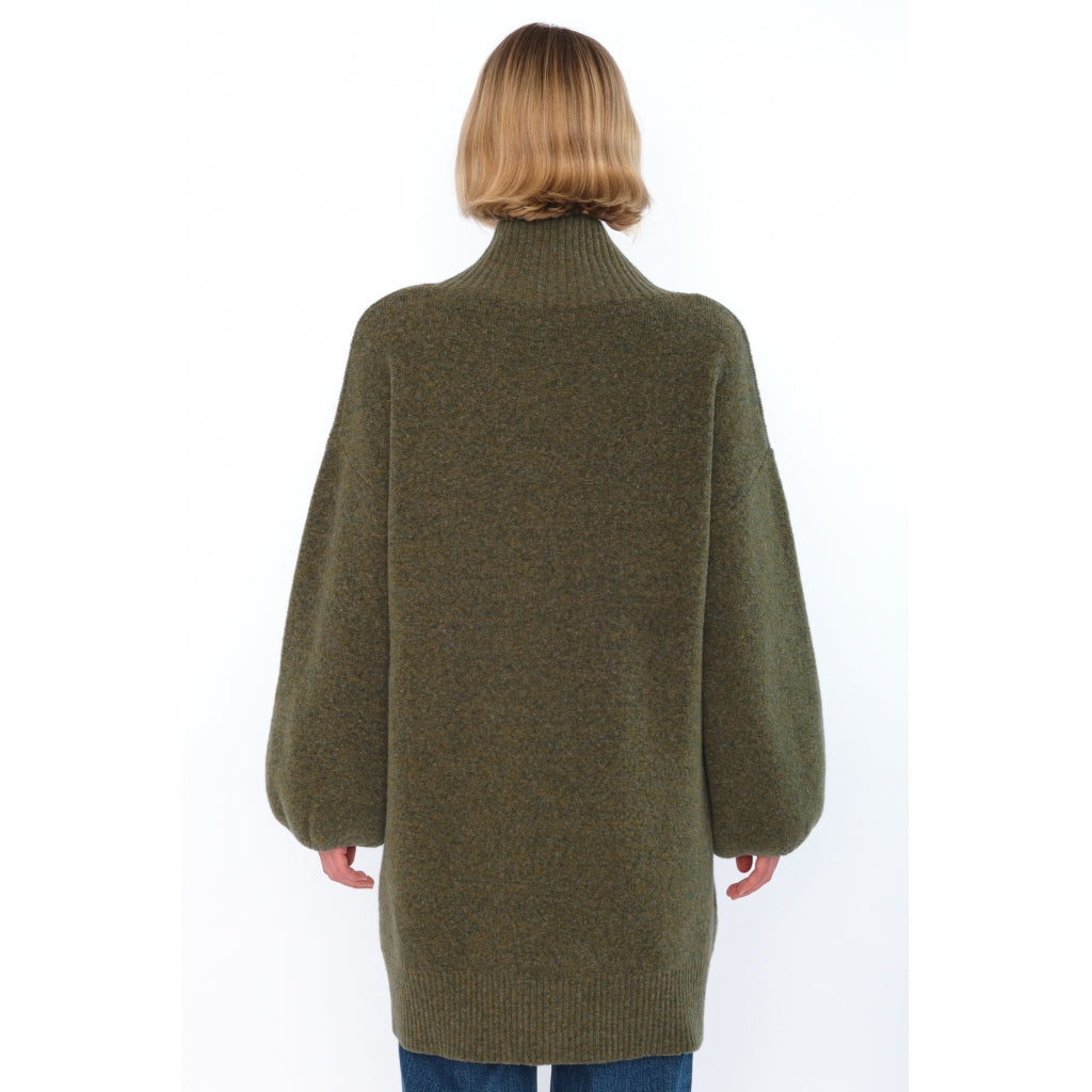 HÉST AS FAM Patch Long Sweater Heavy Knitwear Tops 3000 Winter Moss