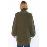 HÉST AS FAM Patch Long Sweater Heavy Knitwear Tops 3000 Winter Moss