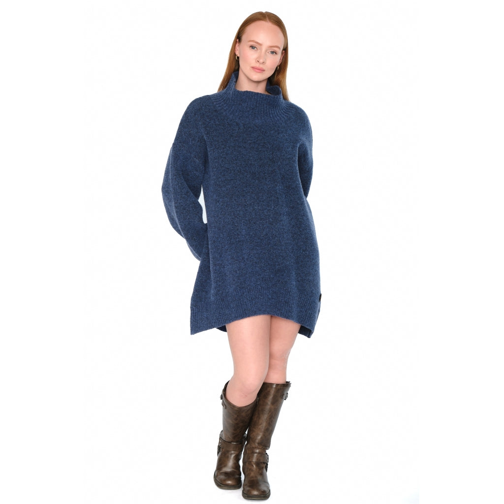 HÉST AS FAM Patch Long Sweater Heavy Knitwear Tops 4007True Navy