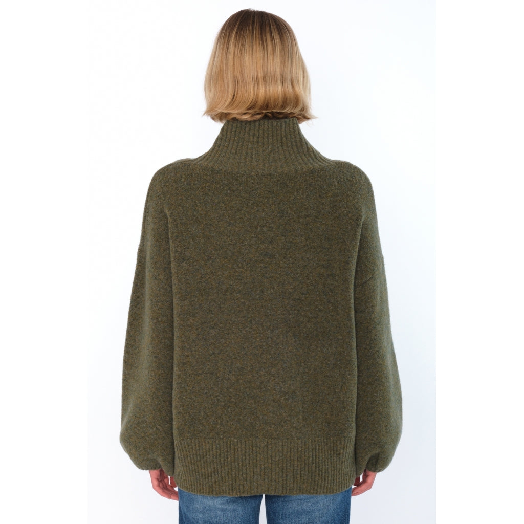 HÉST AS FAM Patch Short Sweater Heavy Knitwear Tops 3000 Winter Moss