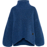 HÉST AS FAM Patch Short Sweater Heavy Knitwear Tops 4007True Navy