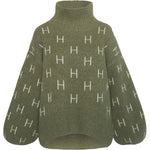 HÉST AS FAM Short Sweater Heavy Knitwear Tops 3000 Winter Moss