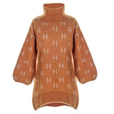 HÉST AS FAM Sweater Long Heavy Knitwear Tops 476 Leather brown
