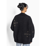 HÉST AS FAM V-neck Sweater Heavy Knitwear Tops 9000 Jet Black