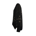 HÉST AS FAM V-neck Sweater Heavy Knitwear Tops 9000 Jet Black