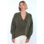HÉST AS FAM V-neck Sweater Heavy Knitwear Tops 3000 Winter Moss