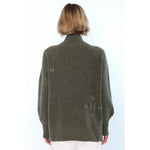 HÉST AS FAM V-neck Sweater Heavy Knitwear Tops 3000 Winter Moss