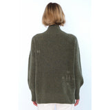 HÉST AS FAM V-neck Sweater Heavy Knitwear Tops 3000 Winter Moss