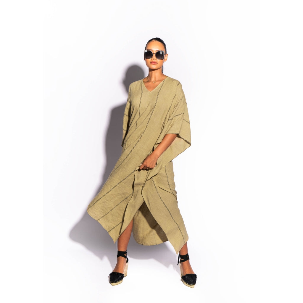 HÉST AS FLORENCE Linen Kaftan Woven Blouse/Top/Shirt 6503 Summer Sand