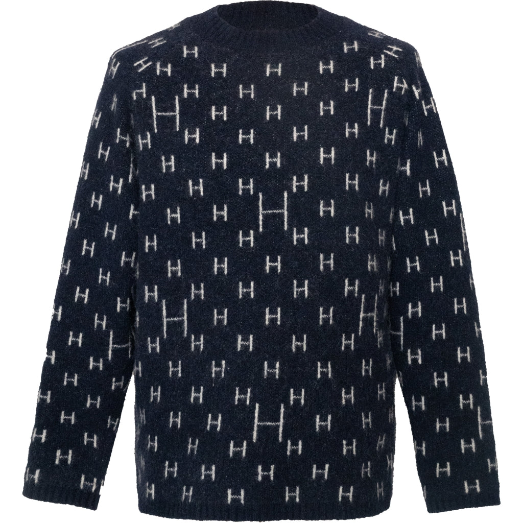 Hést Men FRANK Knitted Sweater Heavy Knitwear Tops 4001 Navy