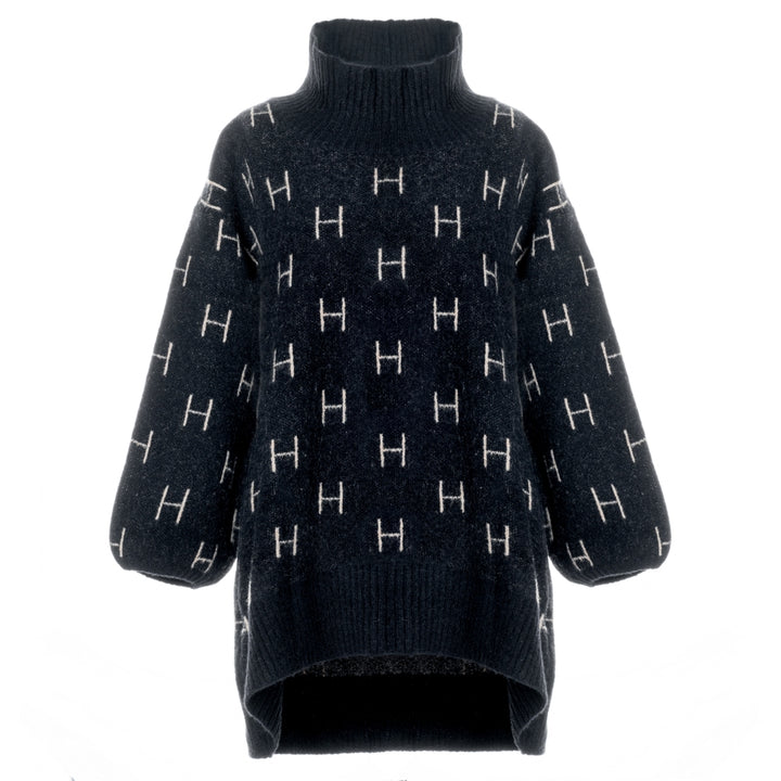 HÉST AS Fam Sweater Long Heavy Knitwear Tops 999 Black