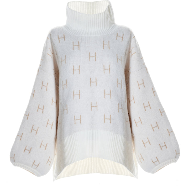 HÉST AS Fam Sweater Short Heavy Knitwear Tops 000 White