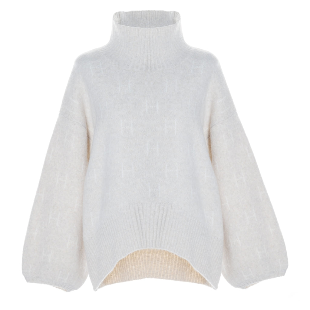 HÉST AS Fam Sweater Short Heavy Knitwear Tops 103 Bone White