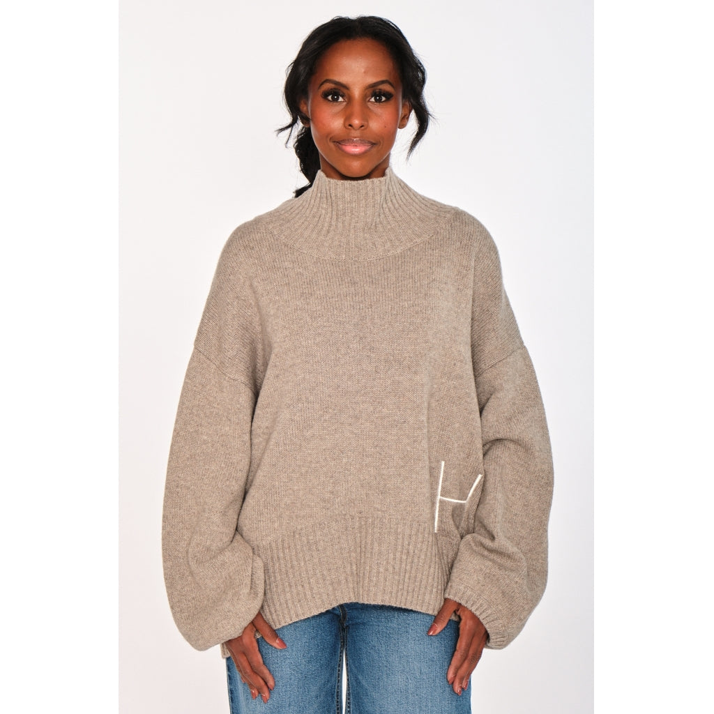 HÉST AS GIANNA Sweater Knitted top 6513 Light Brown Melange