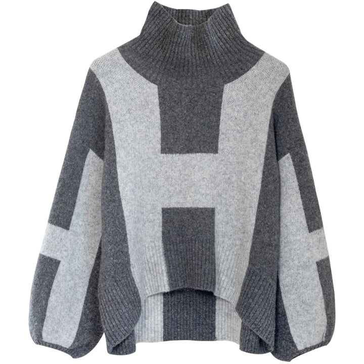 HÉST AS Hést Isa Sweater Heavy Knitwear Tops 990 Dark grey