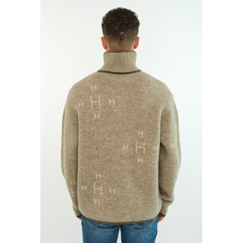 Hést Men IBEN Half-Zip Heavy Knitwear Tops 3001 Eucalyptus