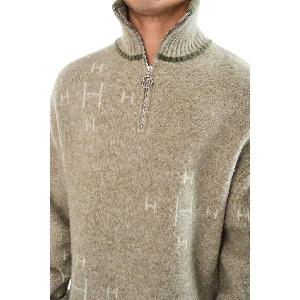 Hést Men IBEN Half-Zip Heavy Knitwear Tops 3001 Eucalyptus