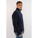 Hést Men IBEN Half-Zip Heavy Knitwear Tops 4001 Navy
