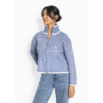 HÉST AS IBEN Zip Jacket Heavy Knitwear Tops 4003 Faded Denim
