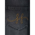 HÉST AS IRINA Wide Leg Woven Pants/Shorts 9512 Medium Wash Black Denim