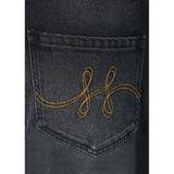HÉST AS IRINA Wide Leg Woven Pants/Shorts 9512 Medium Wash Black Denim