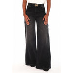 HÉST AS IRINA Wide Leg Woven Pants/Shorts 9512 Medium Wash Black Denim
