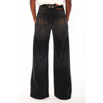 HÉST AS IRINA Wide Leg Woven Pants/Shorts 9512 Medium Wash Black Denim