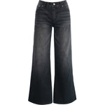 HÉST AS IRINA Wide Leg Woven Pants/Shorts 9512 Medium Wash Black Denim