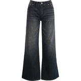HÉST AS IRINA Wide Leg Woven Pants/Shorts 9512 Medium Wash Black Denim
