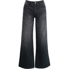HÉST AS IRINA Wide Leg Woven Pants/Shorts 9512 Medium Wash Black Denim