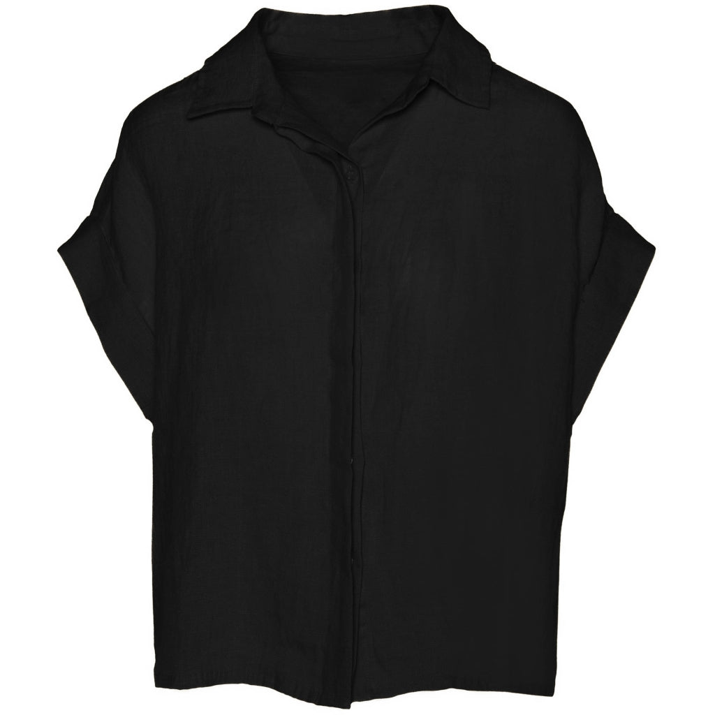 HÉST AS ISABELLA Linen Blouse Woven Blouse/Top/Shirt 9000 Jet Black