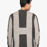 Hést Men ISAK Sweater Heavy Knitwear Tops 420 Dark grey melange with grey