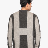 Hést Men ISAK Sweater Heavy Knitwear Tops 420 Dark grey melange with grey