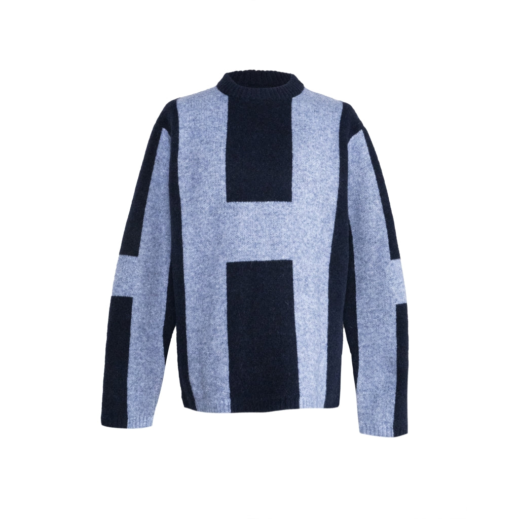 Hést Men ISAK Sweater Heavy Knitwear Tops 4003 Faded Denim