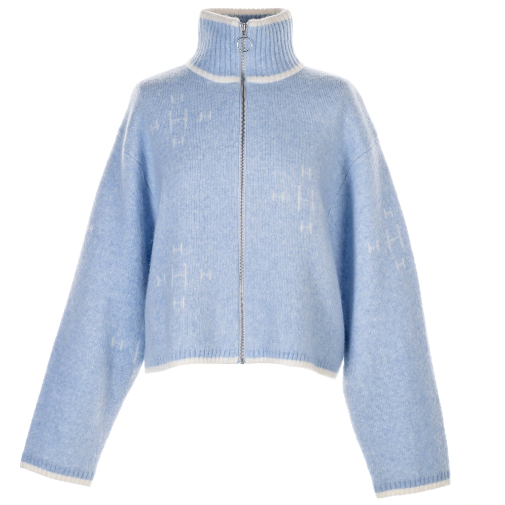 HÉST AS Iben Zip Jacket Heavy Knitwear Tops 277 Light Blue