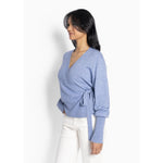 HÉST AS LEAH Wrap Cardigan Heavy Knitwear Tops 4003 Faded Denim