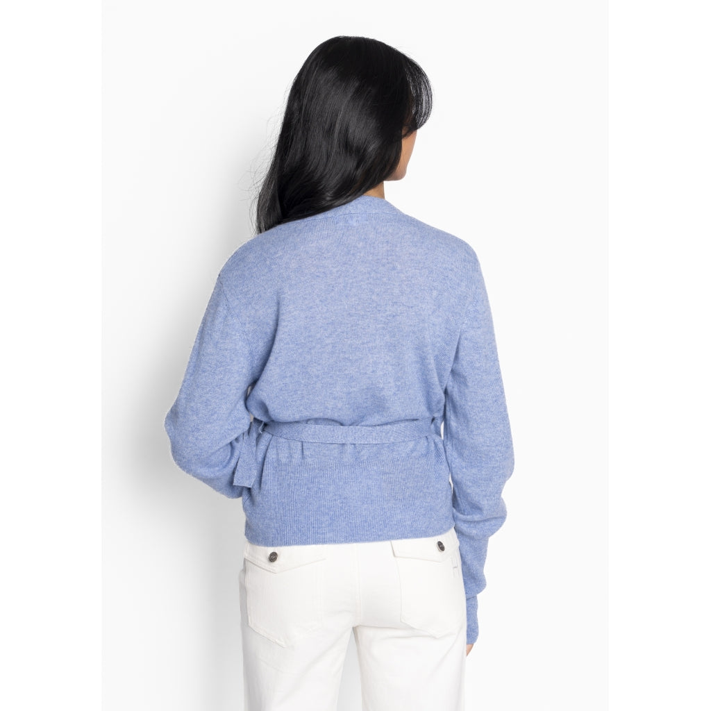 HÉST AS LEAH Wrap Cardigan Heavy Knitwear Tops 4003 Faded Denim