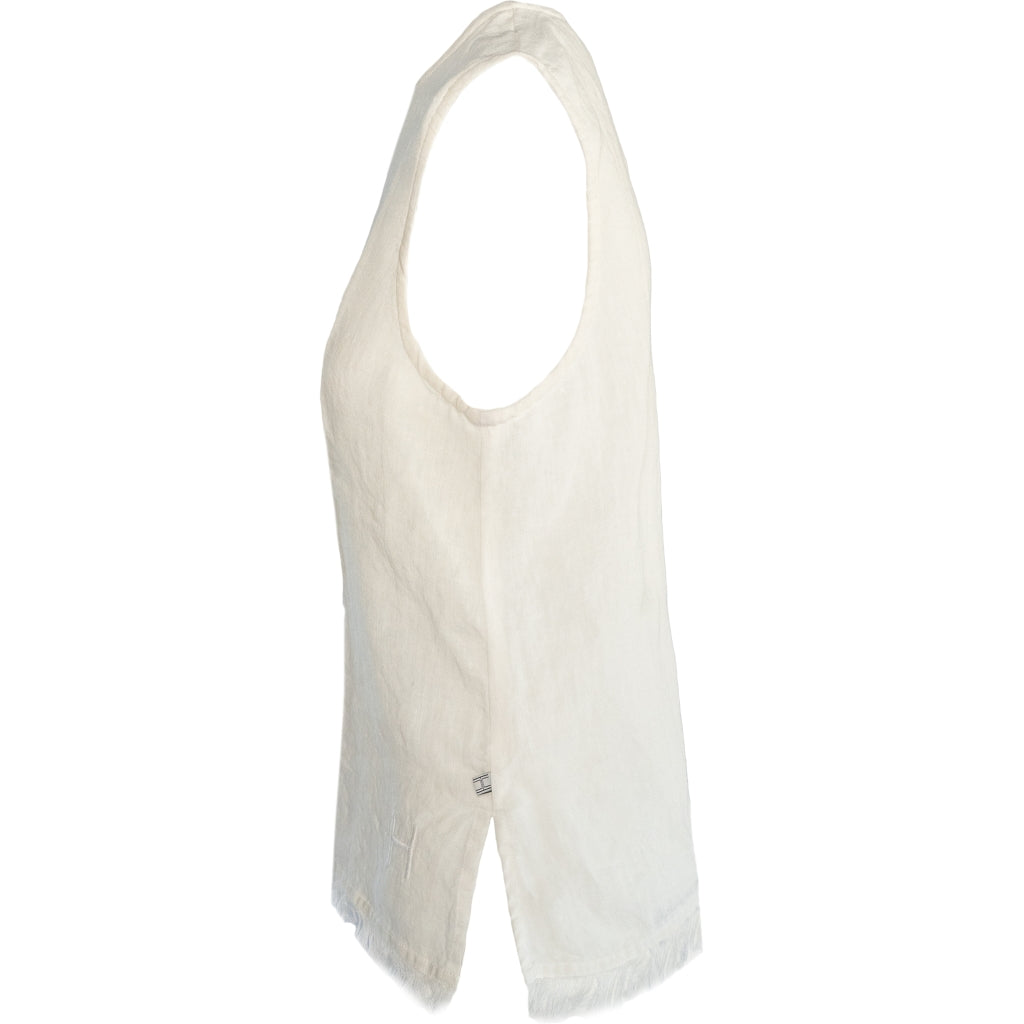 HÉST AS LILA Linen Top Woven Blouse/Top/Shirt 0003 White Alyssum