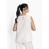 HÉST AS LILA Linen Top Woven Blouse/Top/Shirt 0003 White Alyssum