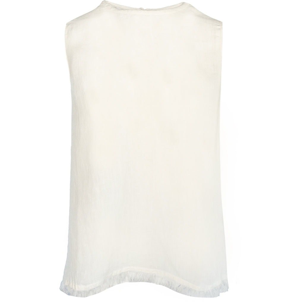 HÉST AS LILA Linen Top Woven Blouse/Top/Shirt 0003 White Alyssum
