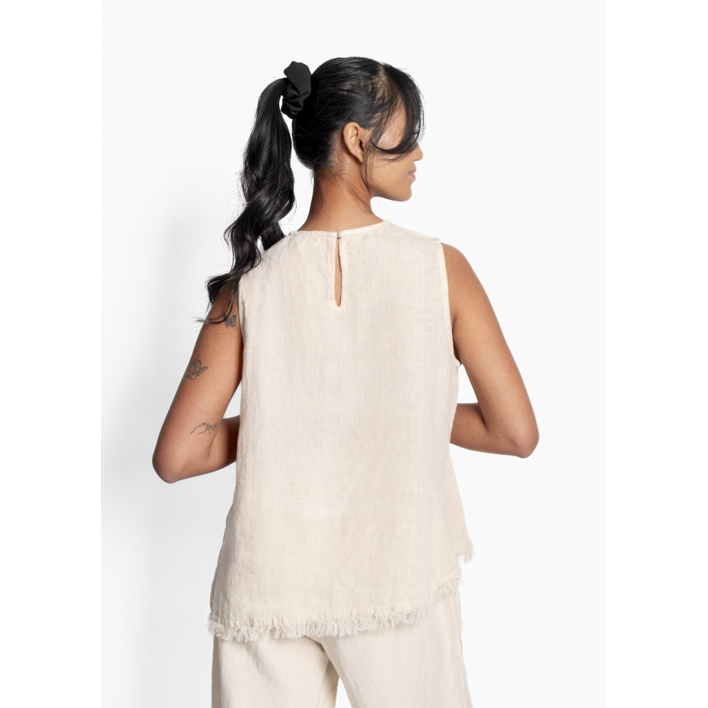 HÉST AS LILA Linen Top Woven Blouse/Top/Shirt 6503 Summer Sand